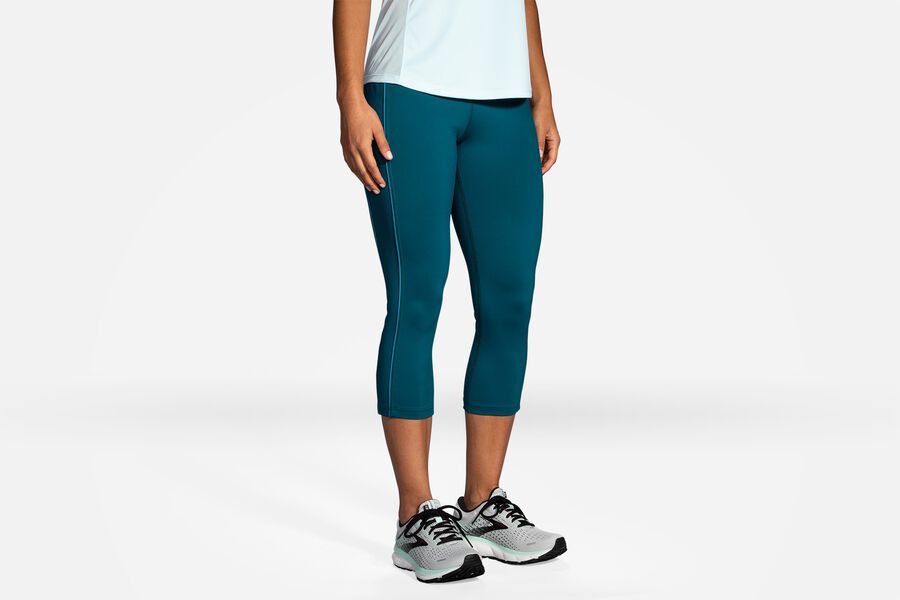 Brooks Women's Greenlight Capri Bottoms Deep Sea ( THWRC4518 )